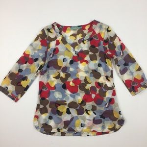 BODEN Modern Floral Art Flowy Tunic Blouse Top
